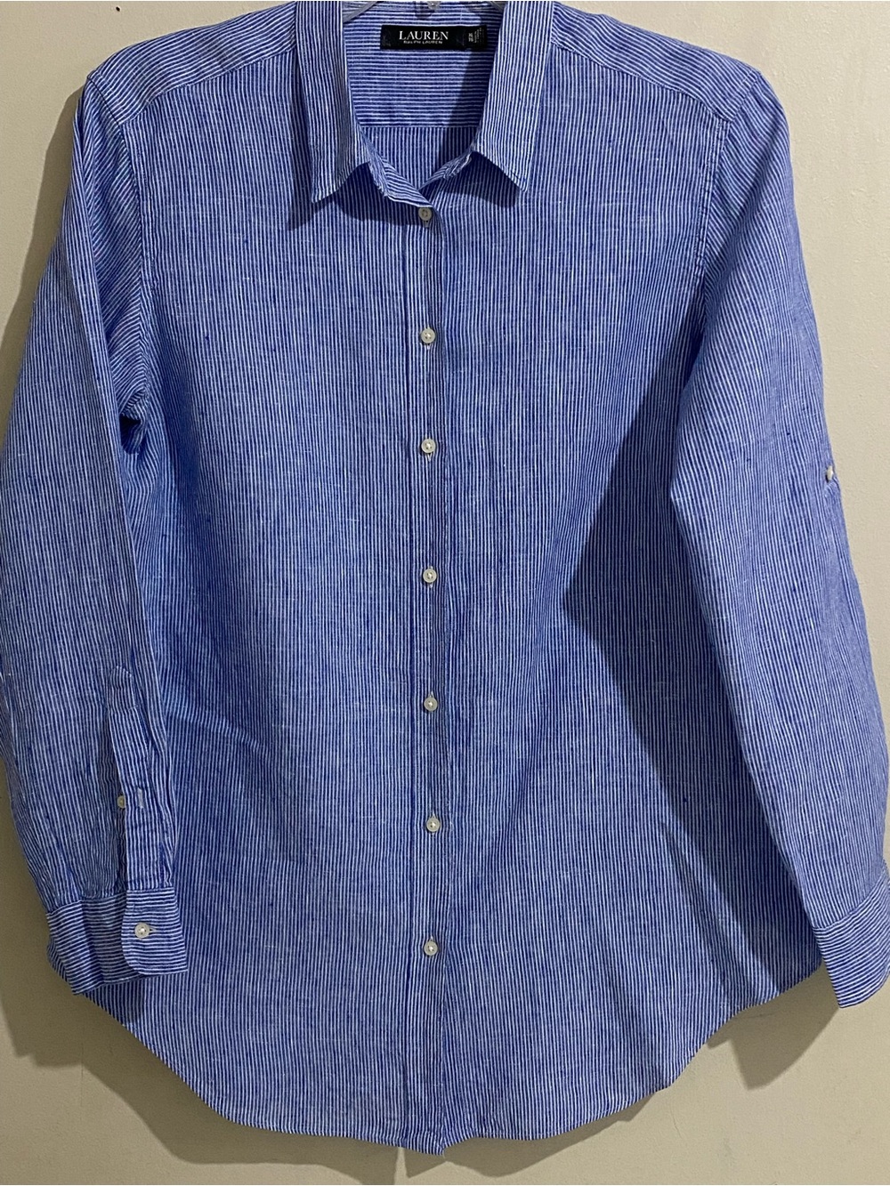 Lauren Ralph Lauren Blue Stripe Women’s Button-Down Shirt Size XL